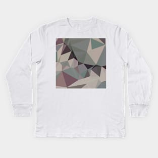 Laurel Green Abstract Low Polygon Background Kids Long Sleeve T-Shirt